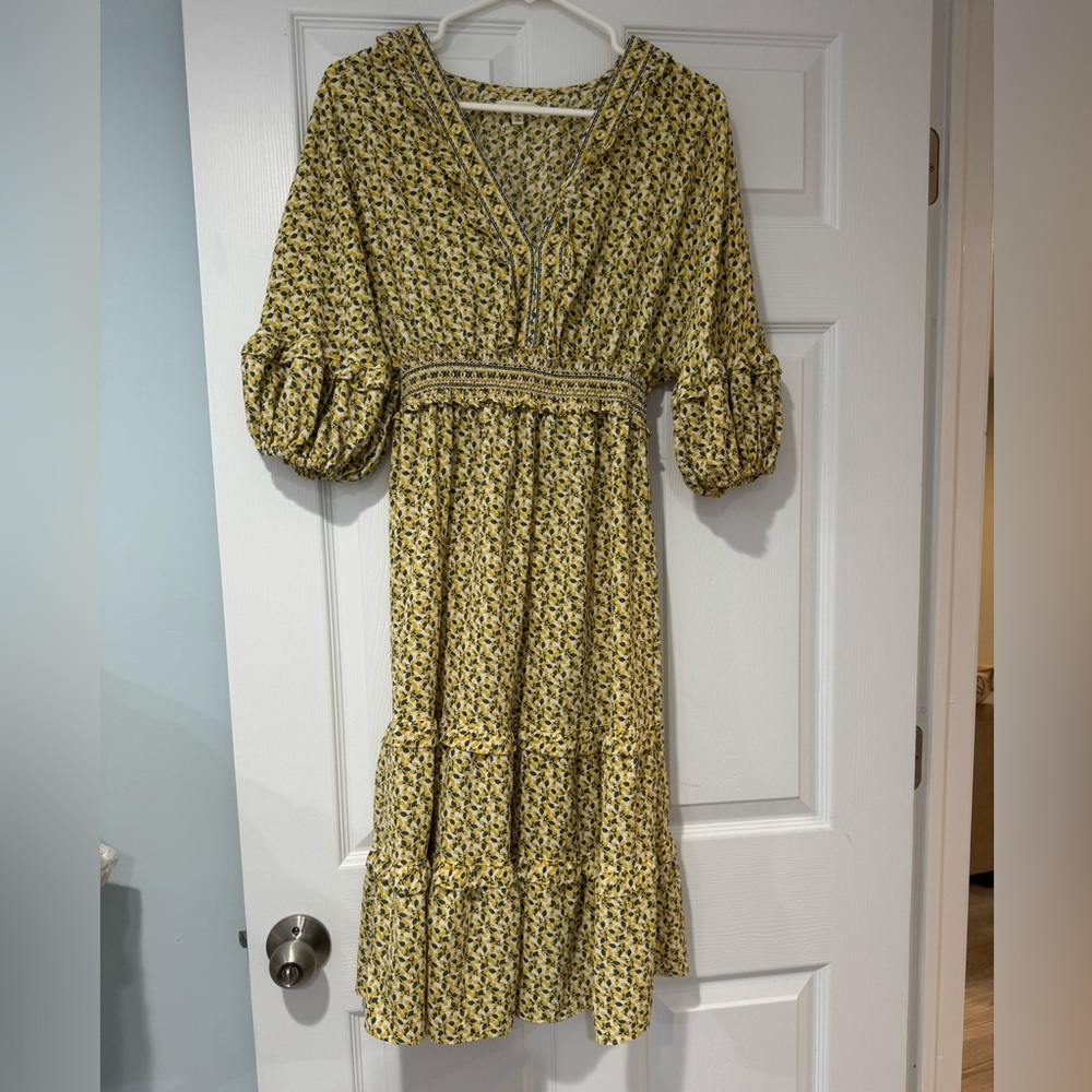 Floral V-Neck Blouse Dress